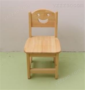 幼儿园实木椅 儿童椅橡木靠背椅 笑脸原木凳子卡通造型