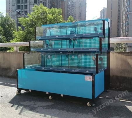 海鲜池饭店鱼缸超市贝类池海鲜市场卖鱼恒温制冷鱼池商用一体机