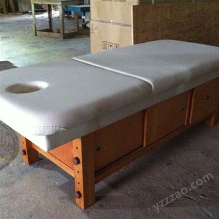 蒙古 豪匠美业厂家定制优质实木美容床按摩床推拿床带抽屉美容按摩床