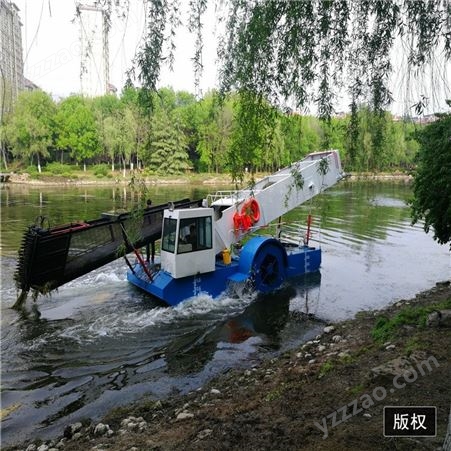 全自动水草打捞船 割草船 河面漂浮物打捞设备 水面保洁船