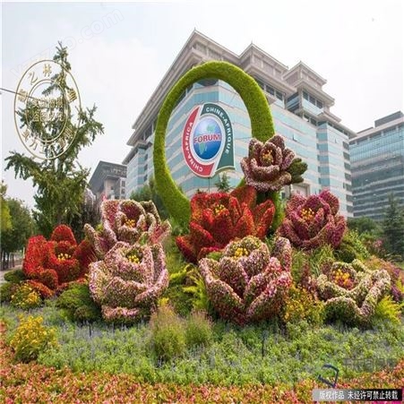 建之林 植物雕塑动物造型  虎年立体花坛景观  道路标示产品