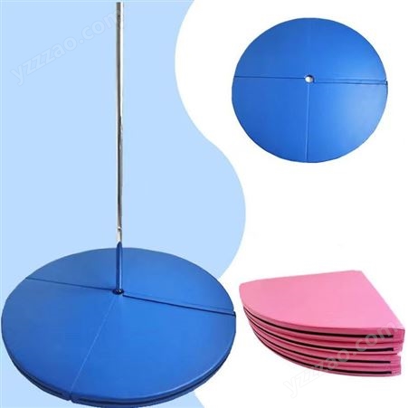 四折叠钢管舞垫子圆形舞蹈垫保护垫防摔垫1.6米2米直径5cm加厚