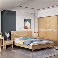 实木床1.5米/1.8米双人结婚高箱床卧室家具 JJ090