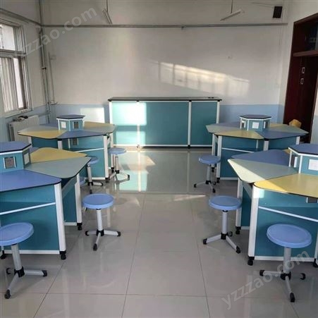 科学实验室用六边桌 六角桌试验台 阅览培训桌定制