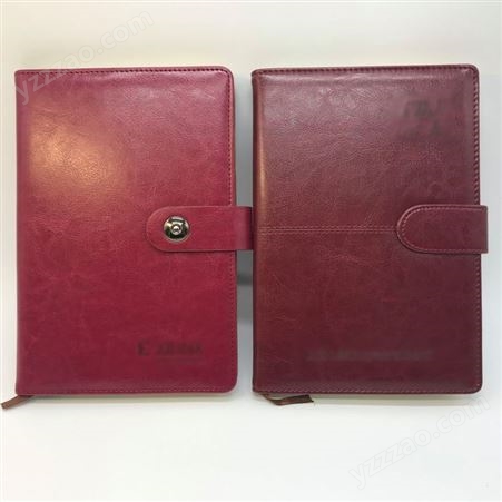 xs462022新款高颜值笔记本 红棕色带扣平装记事本