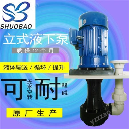 7.5KW耐酸碱槽内立式化工泵 PP喷淋立式泵 连续镀立式液下泵