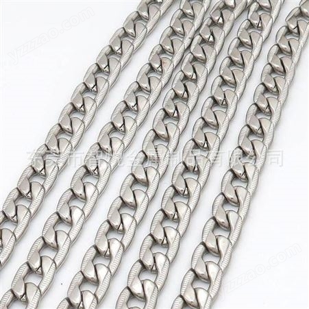 不锈钢O形压花链条箱包服饰配件来图订购常规饰品配件钛钢链