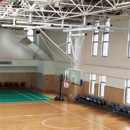 亿盛定制 吊挂篮球架 可伸缩吊顶式篮板 室内悬挂式吊装篮球框