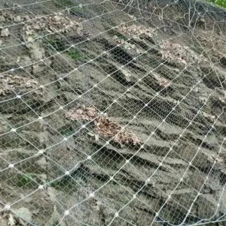 菱形环山钢丝绳网 边坡防护网订购 山体滑坡主动拦石网