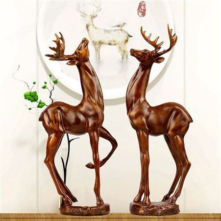 欧式对小鹿家居摆件创意客厅装饰品办公摆设工艺品结婚礼物济南