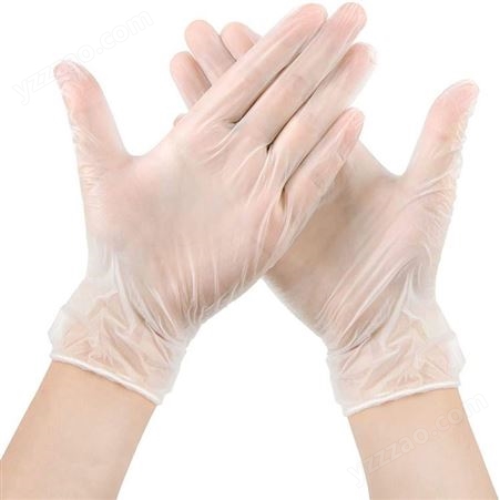 一次性PVC手套 工作车间透明白色防水手套 每包50双